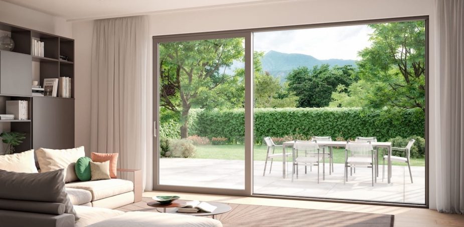 Portes fenêtres avec seuil intégré (paysage zoom)